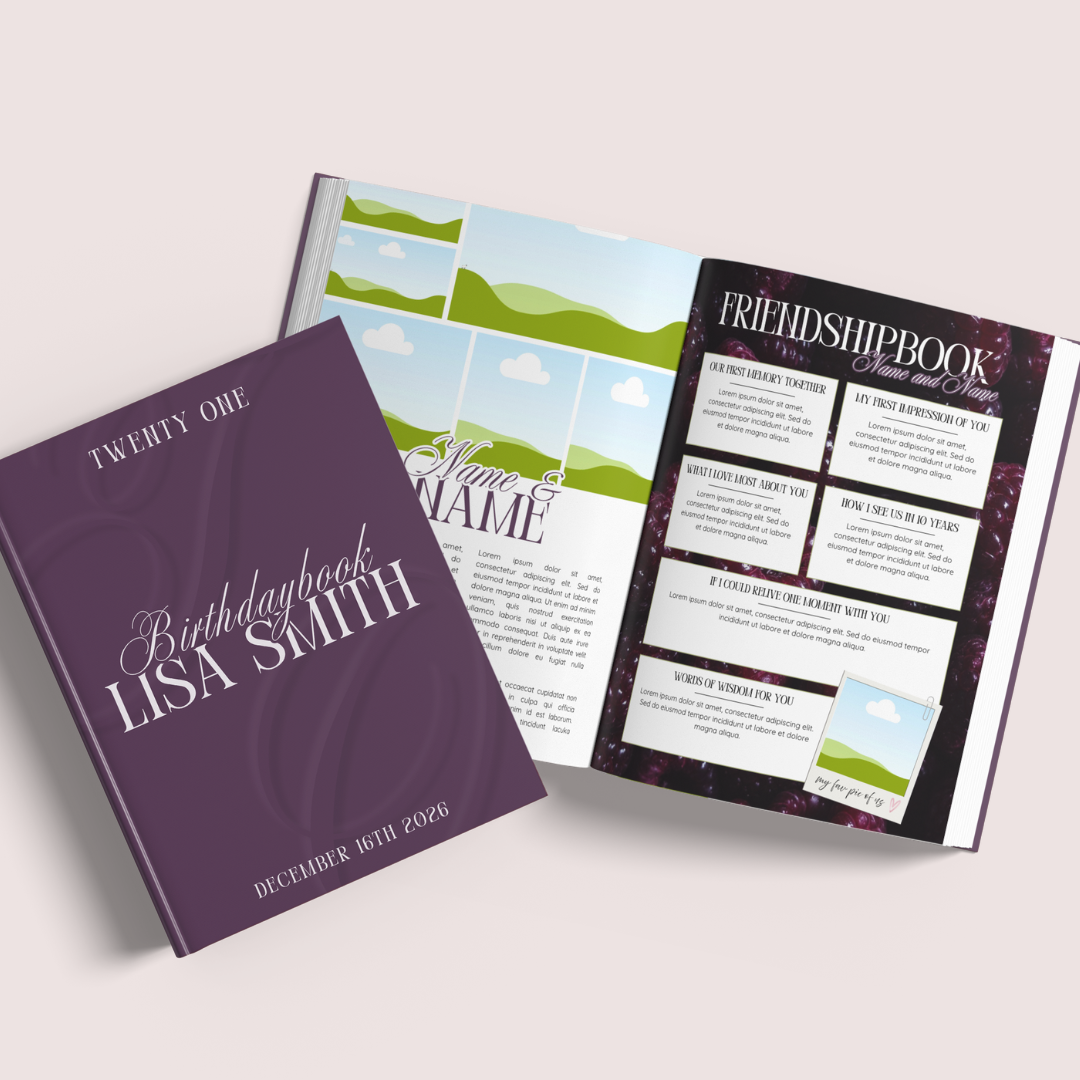 BOTANICAL MUSE - Verjaardagsboek template - Seven Four Templates