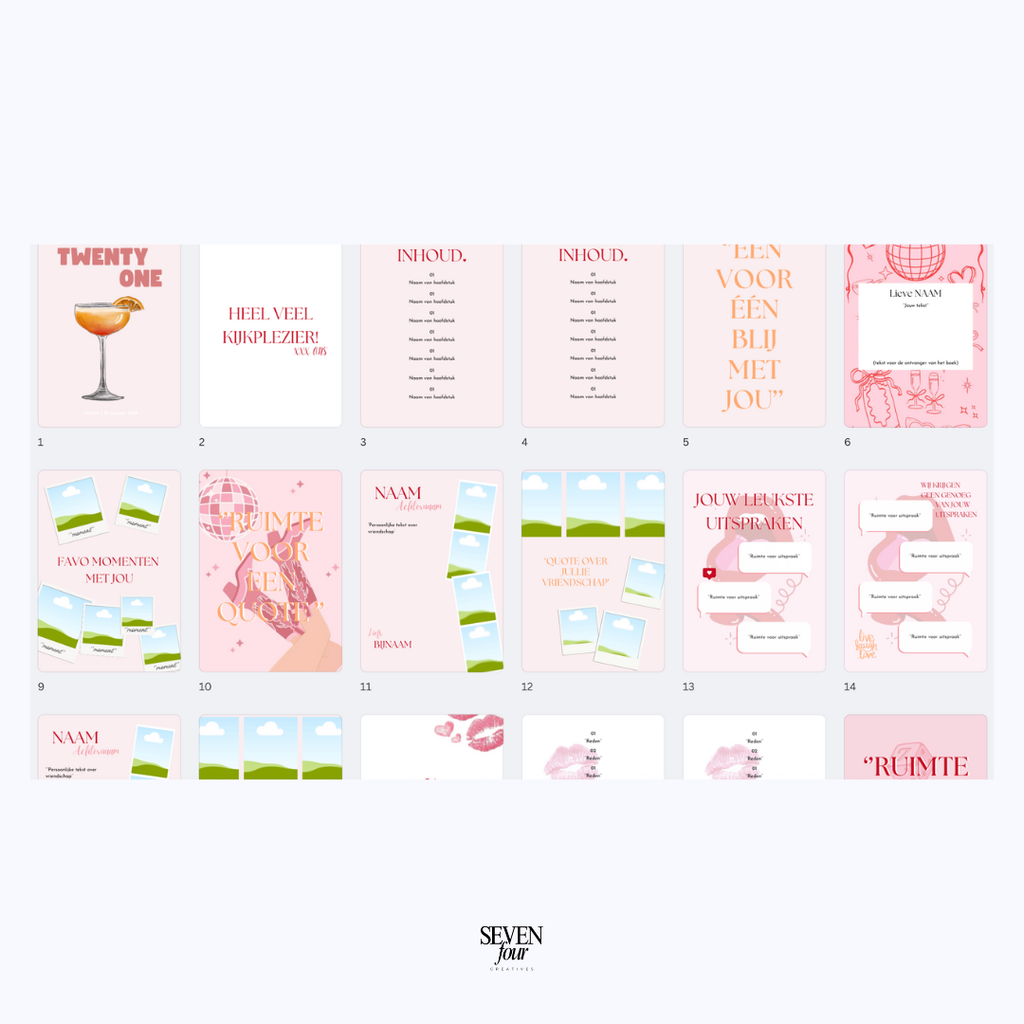 CON AMORE -  21 diner boek - Seven Four Templates