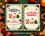Uitnodiging van Seven Four Templates met feestelijk ontwerp en tekst 'Let's Get Merry' voor speciale gelegenheden