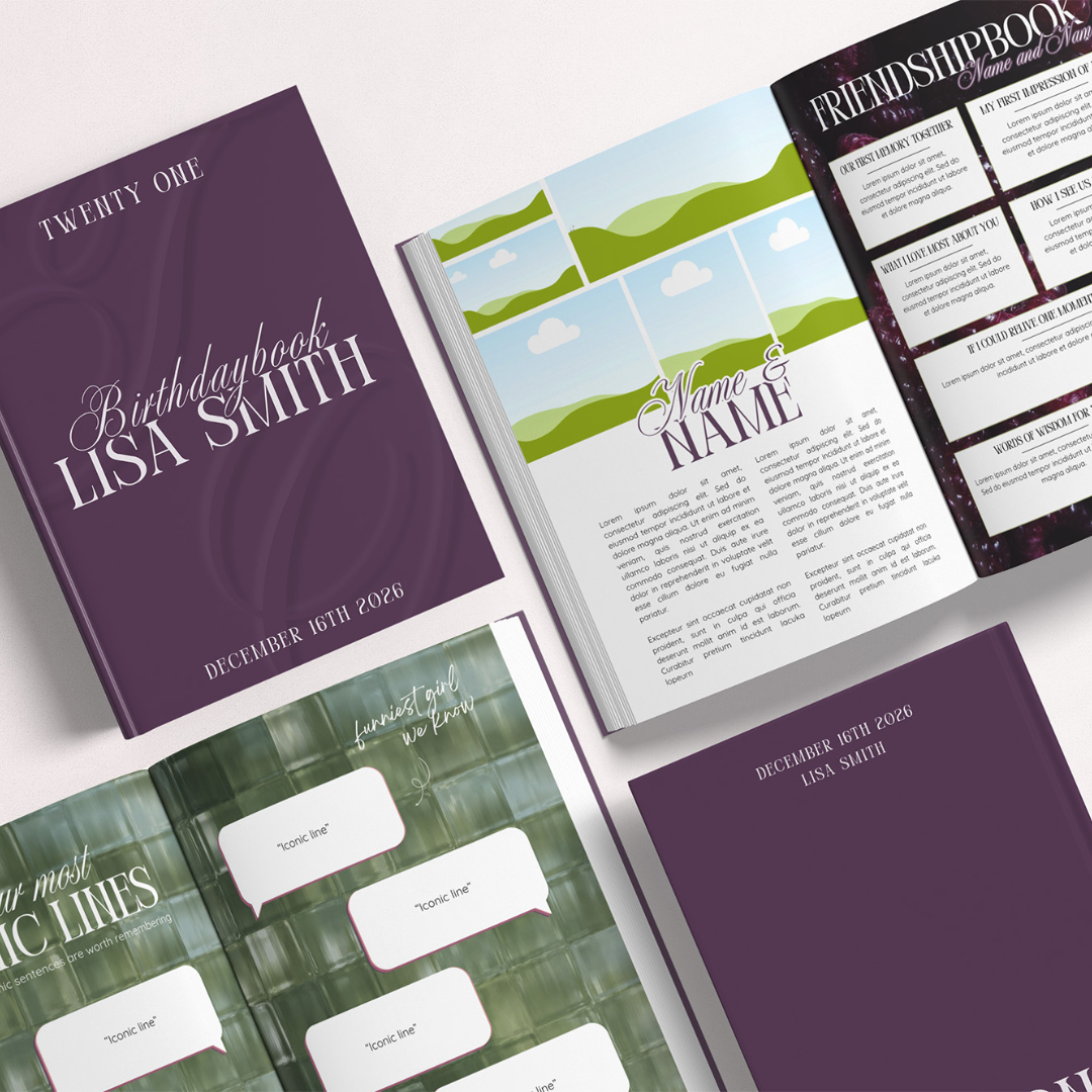BOTANICAL MUSE - Verjaardagsboek template - Seven Four Templates