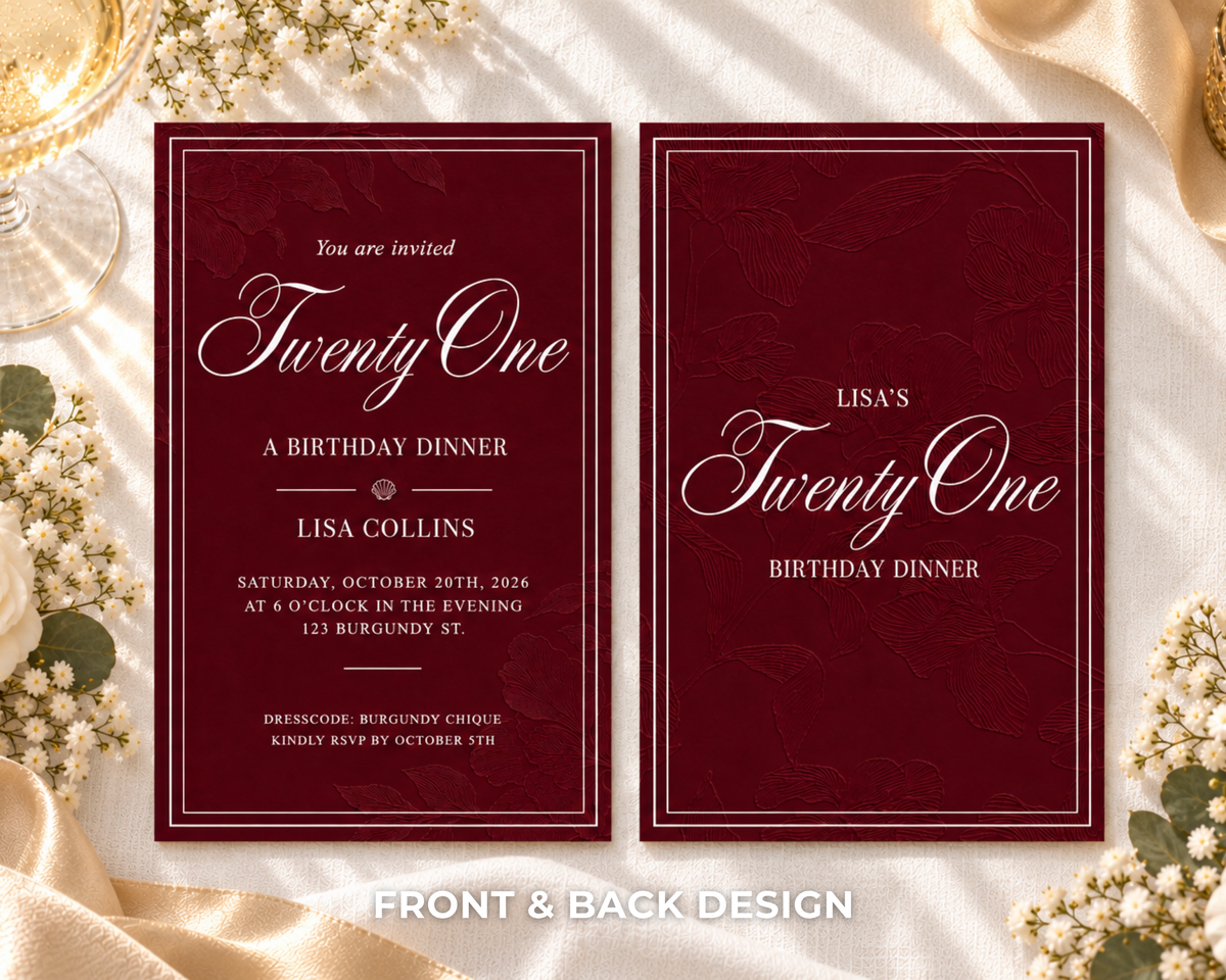 Aesthetic Invitation - Burgundy Blush