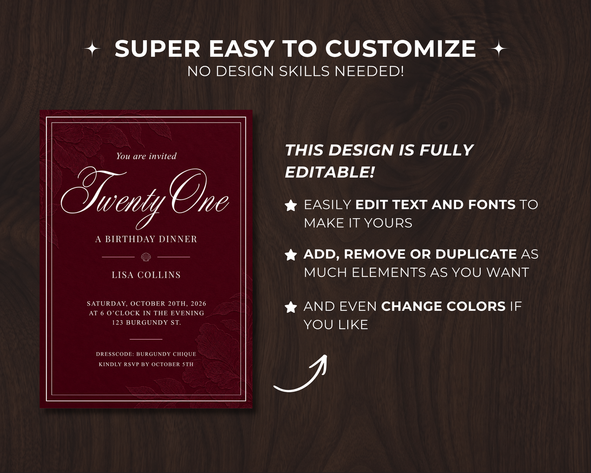 Aesthetic Invitation - Burgundy Blush