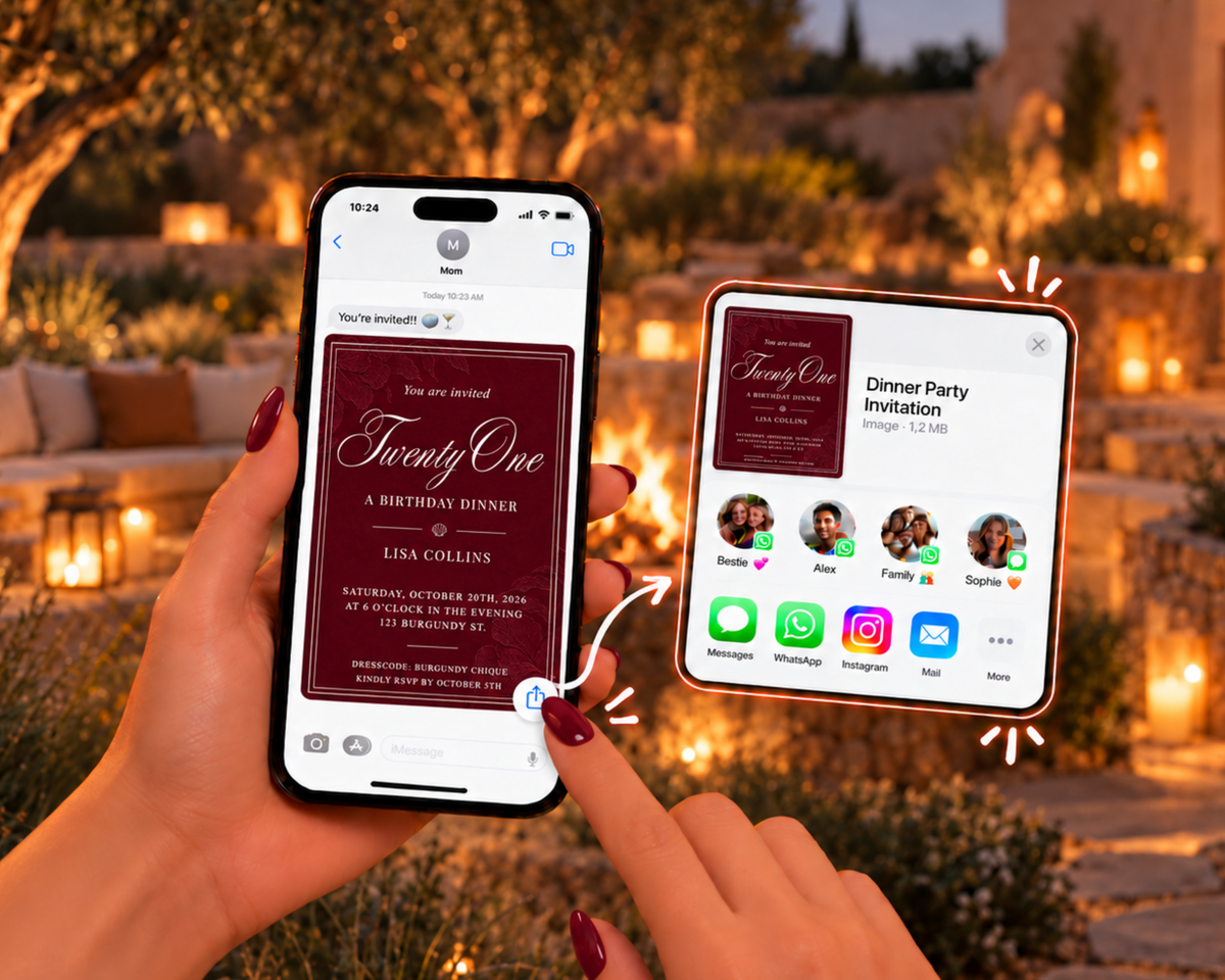 Aesthetic Invitation - Burgundy Blush