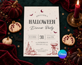 Halloween Invitation - Burgundy Moon