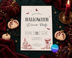 Halloween Invitation - Burgundy Moon