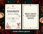 Halloween Invitation - Burgundy Moon