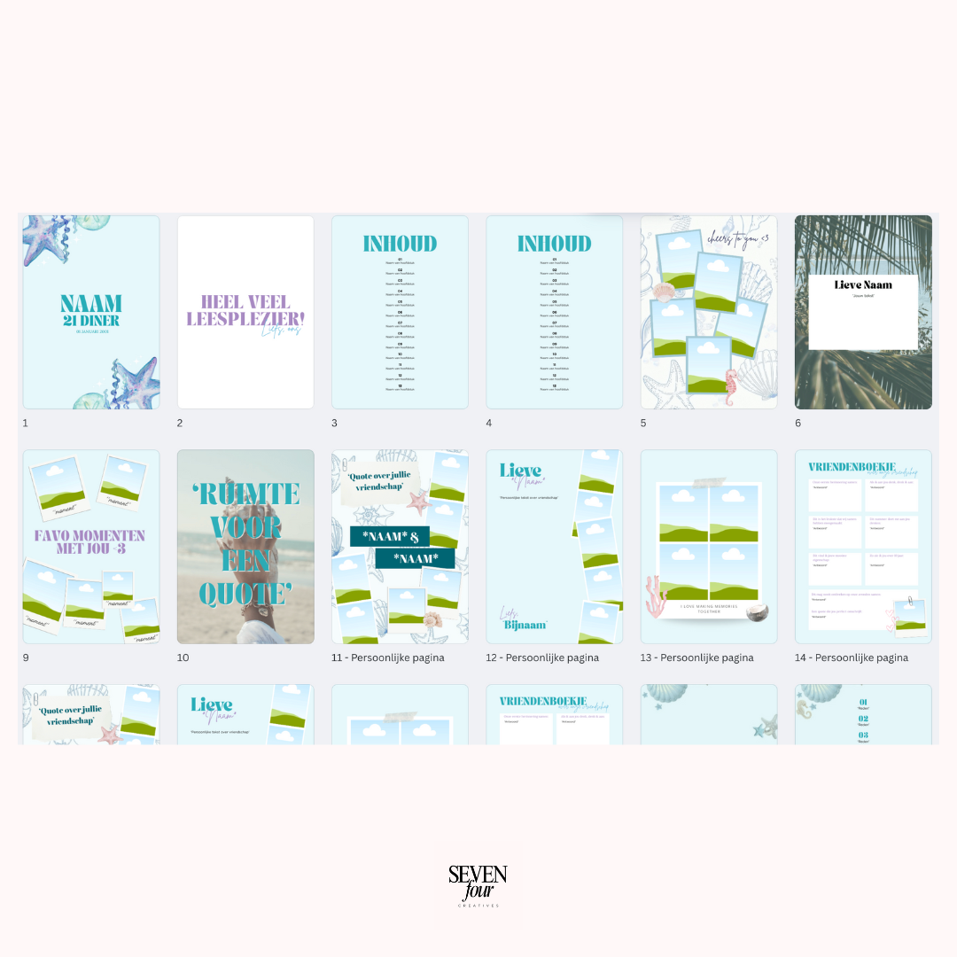 OCEAN BREEZE -  21 diner boek - Seven Four Templates